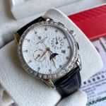   PATEK PHILIPPE White Face 9100Automatic Movement Italy Calf Leather Style White 42mm Watch